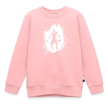 Joueur de basket-ball - Sweat Premium enfant bio - rose - Devant - AI Model Kid Female (0cm)