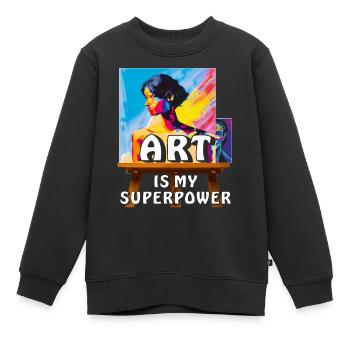 ARTIST MAKES THE PICTURE - Kinder Premium Organic Sweatshirt - Schwarz - Vorne - AI Model Kid Female (0cm)