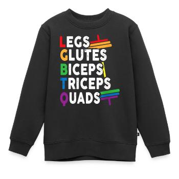 Legs Glutes Biceps Triceps Quads - Kinder Premium Organic Sweatshirt - Schwarz - Vorne - AI Model Kid Female (0cm)