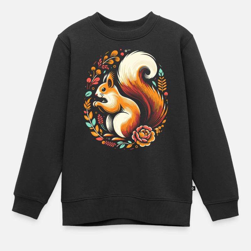 Ecureuil - Sweat Premium enfant bio - noir