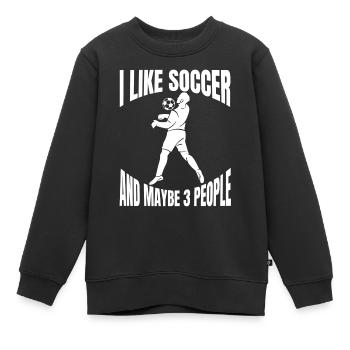 Fußballmannschaft Fußballdesign Fußballspieler - Kinder Premium Organic Sweatshirt - Schwarz - Vorne - AI Model Kid Female (0cm)