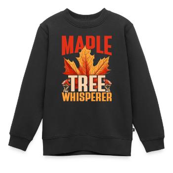 Maple Syrup Maple Tree Whisperer - Kids Premium Organic Sweatshirt - black - Front - AI Model Kid Female (0cm)