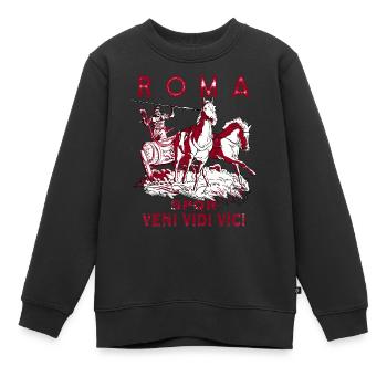 ROMA STREITWAGEN SPQR VENI VIDI VICI - Kinder Premium Organic Sweatshirt - Schwarz - Vorne - AI Model Kid Female (0cm)