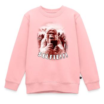 Yeti Selfie - Kinder Premium Organic Sweatshirt - Rosa - Vorne - AI Model Kid Female (0cm)
