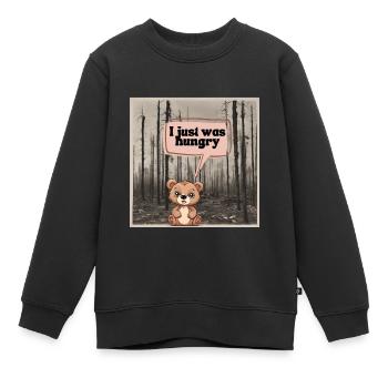Petit ours avec un gros appétit - Sweat Premium enfant bio - noir - Devant - AI Model Kid Female (0cm)