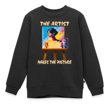 ARTIST MAKES THE PICTURE - Kinder Premium Organic Sweatshirt - Schwarz - Vorne - AI Model Kid Female (0cm)