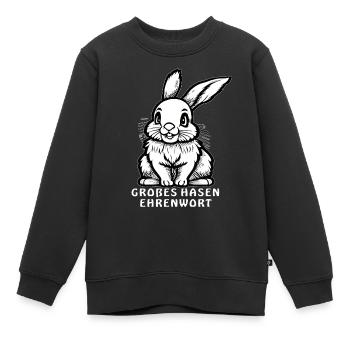 LAPIN GROS LAPIN MOT D’HONNEUR - Sweat Premium enfant bio - noir - Devant - AI Model Kid Female (0cm)