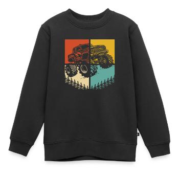 Monster Truck - Sweat Premium enfant bio - noir - Devant - AI Model Kid Female (0cm)