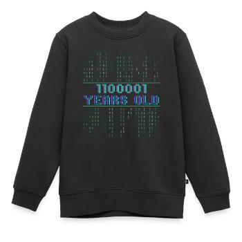 97th Birthday 97 years old Binary Code Computer Science - Kids Premium Organic Sweatshirt - black - Front - AI Model Kid Female (0cm)