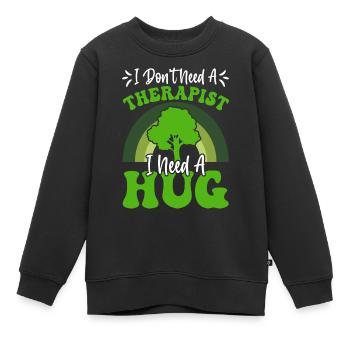 Baumumarmer Umweltschützer Naturliebhaber - Kinder Premium Organic Sweatshirt - Schwarz - Vorne - AI Model Kid Female (0cm)