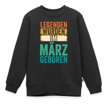 Les légendes sont nées en mars - Sweat Premium enfant bio - noir - Devant - AI Model Kid Female (0cm)