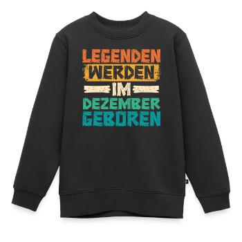 Les légendes naissent en décembre - Sweat Premium enfant bio - noir - Devant - AI Model Kid Female (0cm)