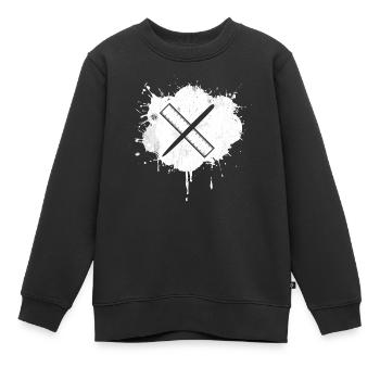 Stift Lineal - Kinder Premium Organic Sweatshirt - Schwarz - Vorne - AI Model Kid Female (0cm)