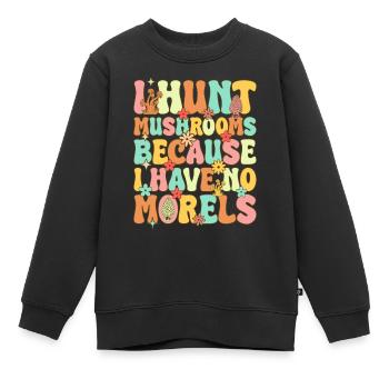 Groovy Pilzjagd - Kinder Premium Organic Sweatshirt - Schwarz - Vorne - AI Model Kid Female (0cm)