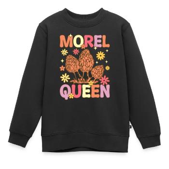Groovy Mykologe auf Pilzsuche - Kinder Premium Organic Sweatshirt - Schwarz - Vorne - AI Model Kid Female (0cm)