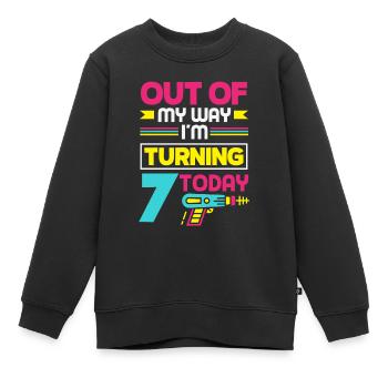 Lasertag-geburtstagsfeier – Lasertag 7 - Kinder Premium Organic Sweatshirt - Schwarz - Vorne - AI Model Kid Female (0cm)