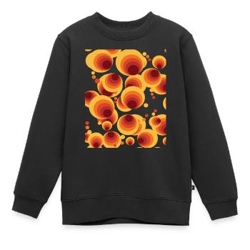 Abstraktes Polka Dots Kreismuster - Kinder Premium Organic Sweatshirt - Schwarz - Vorne - AI Model Kid Female (0cm)