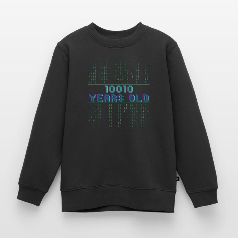 18e anniversaire Codeur de code binaire de 18 ans Sweat Premium enfant bio