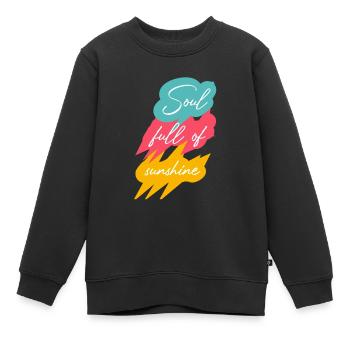 Seele voller Sonnenschein - Kinder Premium Organic Sweatshirt - Schwarz - Vorne - AI Model Kid Female (0cm)