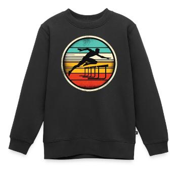 Hurdle Sprinter - Kids Premium Organic Sweatshirt - black - Front - AI Model Kid Female (0cm)