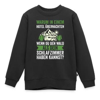 Camper Wohnwagen Wohnmobil Campen Camping - Kinder Premium Organic Sweatshirt - Schwarz - Vorne - AI Model Kid Female (0cm)