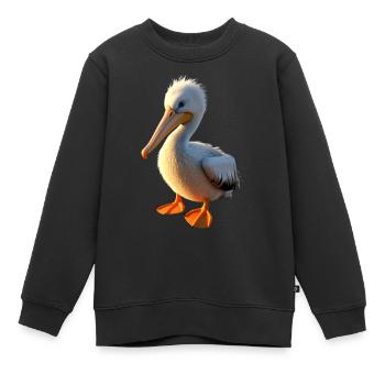 Pelikan Wasservogel Pelican Geschenk Süße Pelikane - Kinder Premium Organic Sweatshirt - Schwarz - Vorne - AI Model Kid Female (0cm)