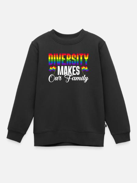 Gay Parents Gay Pride Family Queer Parents - Kids Premium Organic Sweatshirt - black