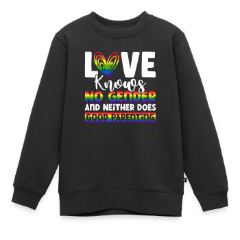 Parents gays Gay Pride Famille Parents queer - Sweat Premium enfant bio - noir - Devant - AI Model Kid Female (0cm)