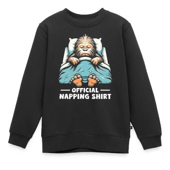 Chemise de sieste officielle - Sweat Premium enfant bio - noir - Devant - AI Model Kid Female (0cm)