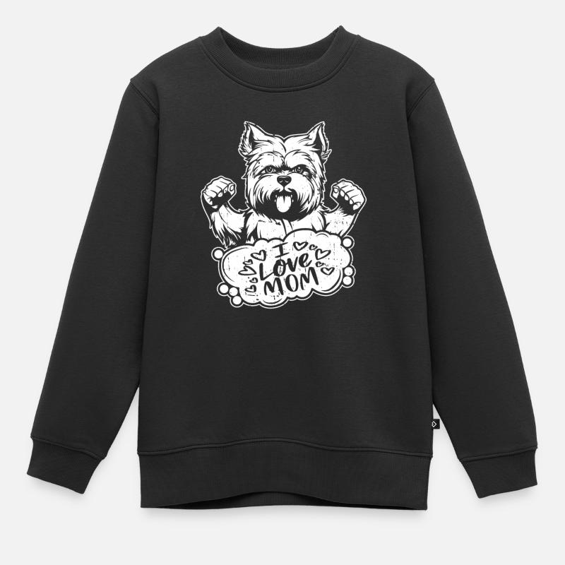 Yorkshire Terrier J’aime maman - Sweat Premium enfant bio - noir