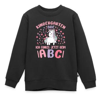 Bye Kindergarten Einhorn Kita Abgänger Mädchen - Kinder Premium Organic Sweatshirt - Schwarz - Vorne - AI Model Kid Female (0cm)