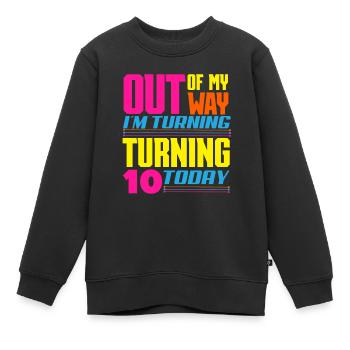 Lasertag-geburtstagsfeier – Lasertag 10 - Kinder Premium Organic Sweatshirt - Schwarz - Vorne - AI Model Kid Female (0cm)