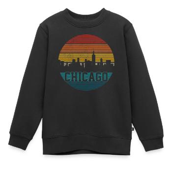Chicago Illinois Souvenir cadeau - Sweat Premium enfant bio - noir - Devant - AI Model Kid Female (0cm)