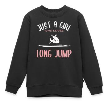 Weitsprung-Liebe - Kinder Premium Organic Sweatshirt - Schwarz - Vorne - AI Model Kid Female (0cm)