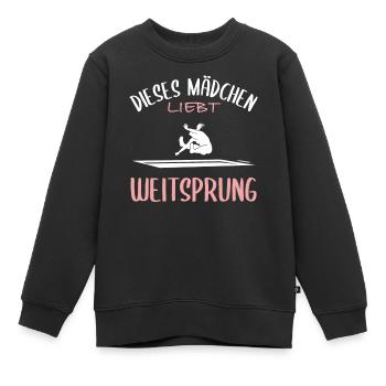 Weitsprung-Liebe - Kinder Premium Organic Sweatshirt - Schwarz - Vorne - AI Model Kid Female (0cm)