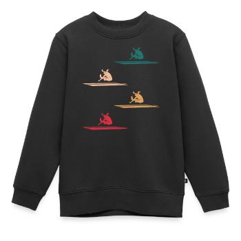 Farbenfrohe Weitsprung-Kunst - Kinder Premium Organic Sweatshirt - Schwarz - Vorne - AI Model Kid Female (0cm)