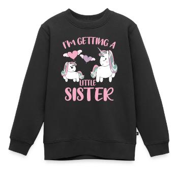 Baby Reveal Im Getting A Little Sister Unicorn - Kinder Premium Organic Sweatshirt - Schwarz - Vorne - AI Model Kid Female (0cm)