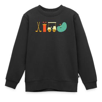 Golf Golfeurs Golfeurs - Sweat Premium enfant bio - noir - Devant - AI Model Kid Female (0cm)