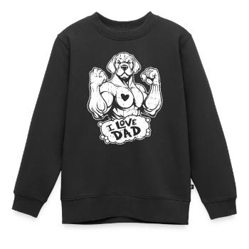 Labrador I Love Dad - Kinder Premium Organic Sweatshirt - Schwarz - Vorne - AI Model Kid Female (0cm)