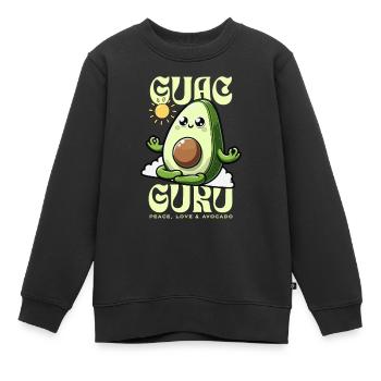Peace, Love & Avocado – Umweltfreundliche - Kinder Premium Organic Sweatshirt - Schwarz - Vorne - AI Model Kid Female (0cm)