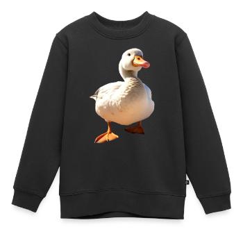 Oie, Oie, Poussin, Oie mignonne, Canard, Petites Oies - Sweat Premium enfant bio - noir - Devant - AI Model Kid Female (0cm)
