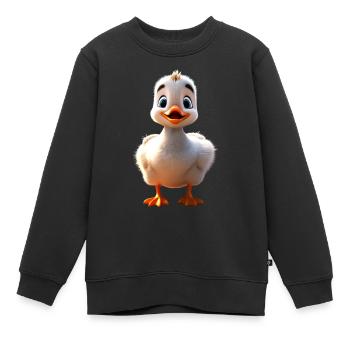 Oie, Oie, Poussin, Oie mignonne, Canard, Petites Oies - Sweat Premium enfant bio - noir - Devant - AI Model Kid Female (0cm)
