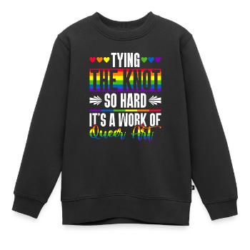 Gay Pride Hochzeit Homo-Ehe - Kinder Premium Organic Sweatshirt - Schwarz - Vorne - AI Model Kid Female (0cm)