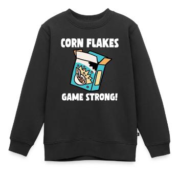 Corn Flakes Game Strong - Kinder Premium Organic Sweatshirt - Schwarz - Vorne - AI Model Kid Female (0cm)