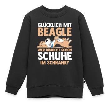 Hund Beagle - Kinder Premium Organic Sweatshirt - Schwarz - Vorne - AI Model Kid Female (0cm)