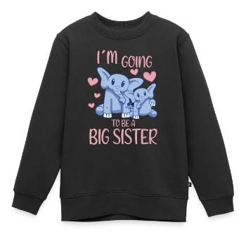 Promoted To Going To Be A Big Sister Proboscideans - Kids Premium Organic Sweatshirt - black - Front - AI Model Kid Female (0cm)