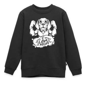 Beagle I Love Dad - Kinder Premium Organic Sweatshirt - Schwarz - Vorne - AI Model Kid Female (0cm)