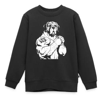 Bernhardiner I Love Dad - Kinder Premium Organic Sweatshirt - Schwarz - Vorne - AI Model Kid Female (0cm)