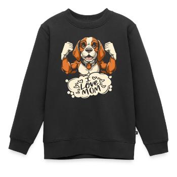 Beagle I Love Dad - Kinder Premium Organic Sweatshirt - Schwarz - Vorne - AI Model Kid Female (0cm)