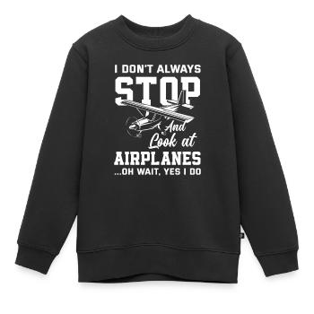 Pilot Fliegen Fliegerei Hobby Flugsport - Kinder Premium Organic Sweatshirt - Schwarz - Vorne - AI Model Kid Female (0cm)